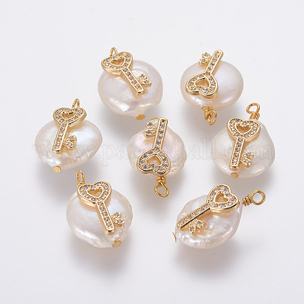 Colgantes naturales de perlas cultivadas de agua dulce PEAR-L027-13C-1