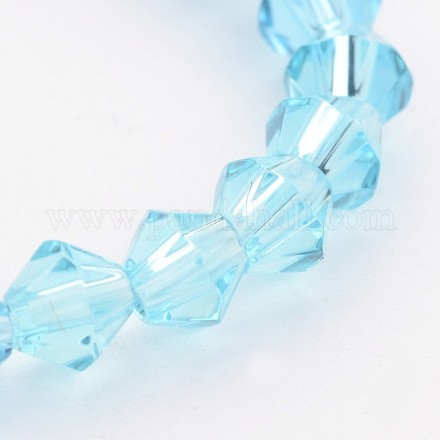 Half-Handmade Transparent Glass Beads Strands X-GB4mmC20-1