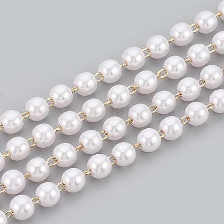 Chaînes de perles en laiton faites à la main de 3.28 pied X-CHC-S003-17C-1