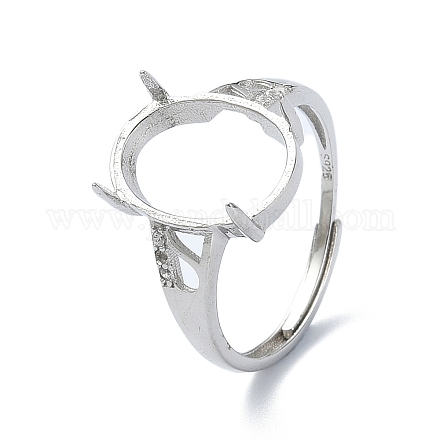 Componentes de anillo de plata de ley 925 ajustables STER-K179-38P-1