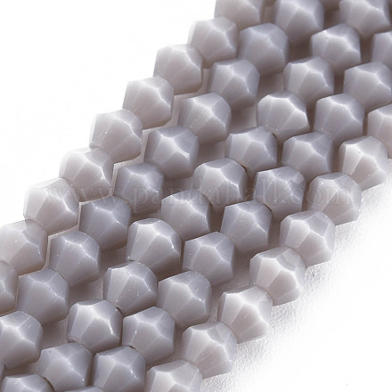 Chapelets de perles en verre opaque de couleur unie GLAA-Q080-4mm-B07-1