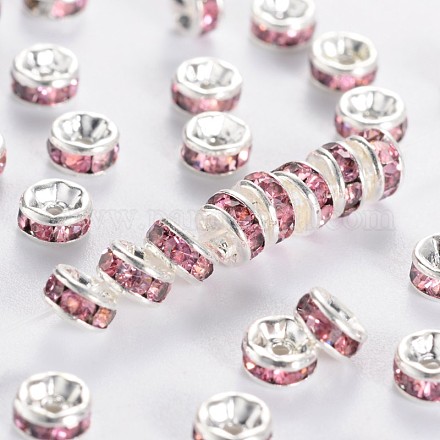 Brass Grade A Rhinestone Spacer Beads RSB037NF-07-1
