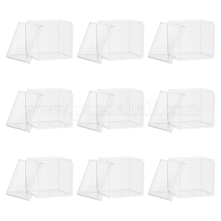 OLYCRAFT Plastic Box Clear Plastic Storage Jewellery Box Square Transparent Storage Box with Separate Lid for Cosmetic Beads Small Craft Accessories -1.77 x 1.77 x 1.77 Inches (Pack of 12) CON-OC0001-12-01A-1