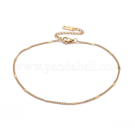 Placage sous vide 304 bracelets de cheville en chaîne figaro en acier inoxydable AJEW-AN00438-1