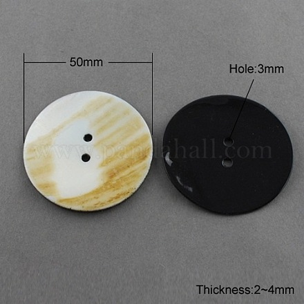 2 bottoni di madreperla buco d'acqua dolce X-SHEL-S238-1