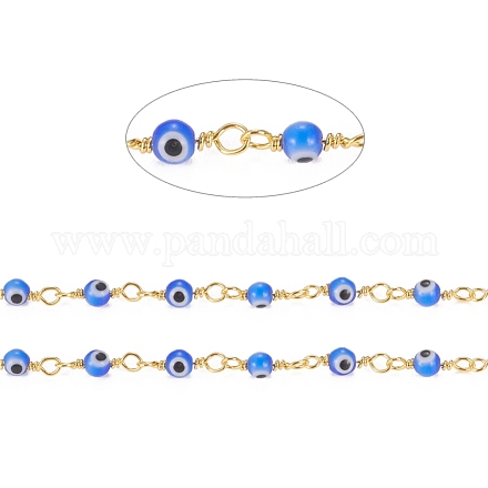 3.28 Fuß handgefertigte runde Perlenketten des bösen Blicks mit Bunte Malerei X-CHC-G009-A-G05-1