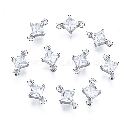 Long-Lasting Plated 925 Sterling Silver Cubic Zirconia Links STER-ZX003-03P-NF-1