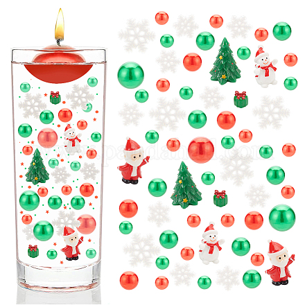 BENECREAT 149 PCS Christmas Vase Filler Pearls DIY-BC0009-60-1