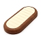 Microfiber Ring Storage Tray, with Imitation Leather, Oval, Cornsilk, 24x11x2.8cm