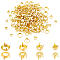 160Pcs 4 Style Brass Open Back Bezel Sew on Prong Settings, Claw Settings for Pointed Back Rhinestone, Claw Table, Flat Round & Square, Golden, Tray: 5~12mm, 6~12x6~12x5~6.5mm, Hole: 0.7~1mm, 40pcs/style