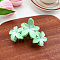 Candy Color Three Flower Plastic Claw Hair Clips, Hair Accessories for Women & Girls, Pale Green, 95x55mm