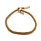 Cotton Cord Bracelets, with Brass Finding, Long-Lasting Plated, Real 24K Gold Plated, Goldenrod, 8-1/2 inch(21.5cm)~9 inch(23cm)