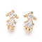 Brass Charms, with Clear Cubic Zirconia and Jump Rings, Girl, Golden, 12.5x8x3mm, Hole: 2.5mm