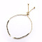 Brass Slider Bracelets Making, with Cubic Zirconia, Slider Bracelets Making, Lead Free & Cadmium Free, Black, Golden, 8-5/8 inch(22cm), 1~2mm