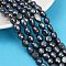 Natural Cultured Freshwater Pearl Beads Strands, Two Sides Polished, Grade 4A+, Dyed, Black, 9~10mm, Hole: 0.7mm, about 36~39pcs/strand, 13.82~13.90 inch(35.1~35.3cm)