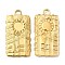 304 Stainless Steel Pendants, Rectangle Charm, Real 18K Gold Plated, 27.5x14x2mm, Hole: 3mm