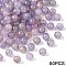 Glass Imitation Jade Beads, Round, with Gold Foil, Light Steel Blue, 10mm