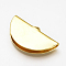 Brass Ribbon Crimp Ends, Half Round, Nickel Free, Real 18K Gold Plated, 10.5x20mm