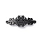 Ion Plating(IP) 304 Stainless Steel Link Connectors, Laser Cut, Snowflake, Black, 11x28.5x1.5mm, Hole: 1.2mm