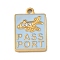 304 Stainless Steel Enamel Pendants, Golden, Passport Charms, 15.5x11x1.5mm, Hole: 1.5mm