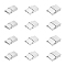 12Pcs 3 Styles 201 Stainless Steel Watch Band Clasps, Rectangle, Stainless Steel Color, 25~25.5x13~18x5.2~8.5mm, 4pcs/style