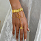 Copper Middle Eastern Brass Coin Chains Bracelet with Tassel Pendant, Adjustable Ring Bracelets for Women, Golden, 4-3/8 inch(11cm), Inner Diameter: 7-1/8 inch(18cm), ring: 16~18mm