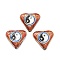 Handmade Cloisonne Beads, Heart with Yin-yang, Brown, 18.5~19x20x5~5.5mm, Hole: 1.2mm