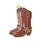 West Cowboy Theme Golden Plated Alloy Enamel Pendants, Boot, 31x20x2mm, Hole: 1.8mm
