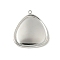 304 Stainless Steel Pendant Cabochon Settings for Enamel, Triangle Charm, Stainless Steel Color, 29x26x2.5mm, Hole: 1.8mm