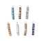 7Pcs 7 Styles Mixed Gemstone Disc Heishi Beaded Pendants, with 304 Stainless Steel Loops, Stainless Steel Color, 27.5~29x4mm, Hole: 2mm, 1pc/style