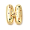 Brass Cubic Zirconia Pendants, Letter A~Z Charms, Real 18K Gold Plated, Letter H, 30x24x7mm, Hole: 5x2.5mm