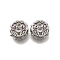 Brass Micro Pave Magenta Cubic Zirconia Beads, God of Wealth Zaki Ram, Real Platinum Plated, 11.5x10.5x6mm, Hole: 1.8mm