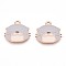 Alloy Enamel Pendants, Lead Free & Cadmium Free, Otter Shape Charms, Golden, Light Steel Blue, 18x20x1.2mm, Hole: 1.6mm