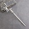 Alloy Hair Sticks, Hair Accessories for Women Girls, Moon, Silver, 160x35x5mm