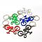 Aluminum Alloy Bottle Openners, with Iron Rings, Bicycle, Mixed Color, 105mm