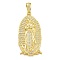 Virgin Mary Theme Rack Plating Brass Micro Pave Clear Cubic Zirconia Pendants, Long-Lasting Plated, Lead Free & Cadmium Free, Real 18K Gold Plated, Oval, Oval, 52x22x5mm, Hole: 6.5x4mm