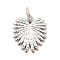 Brass Charms, Leaf, Long-Lasting Plated, Rack Plating, with Jump Ring, Real Platinum Plated, 12x11x1mm, Hole: 3.2mm
