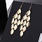 Alloy Leaf Cluster Tassel Dangle Earrings, Golden