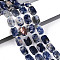 Natural Sodalite Beads Strands, Rectangle, Faceted, with Seed Beads, 11.5~12x8x4~5mm, Hole: 0.9mm, about 26~27pcs/strand, 14.57~15.08''(37~38.3cm)