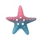 Gradient Color Opaque Resin Decoden Cabochons, Starfish, Hot Pink, 50x50x13.5mm