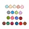 Glass Charms, with Rose Gold Cadmium Free & Nickel Free & Lead Free Brass Findings, Long-Lasting Plated, Faceted Flat Round, Mixed Color, 6x4x1.5mm, Hole: 0.9mm