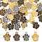80Pcs 4 Style Rack Plating Alloy Charms, Cadmium Free & Lead Free & Nickle Free, Dog Paw Print Charms, Mixed Color, 14.5~15x11.5~12x2mm, Hole: 1.8~2mm, 20pcs/style