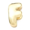 Brass Initial Beads, Real 18K Gold Plated, Long-Lasting Plated, Rack Plating, Lead Free & Cadmium Free, Letter F, 20.5x12x7.5mm, Hole: 8.5x4mm