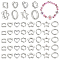 160Pcs 8 Styles 2-Hole CCB Plastic Beads Frame, Platinum & Silver, 10~15.5x10~16x3.5mm, Hole: 1.6~2mm, 20pcs/style