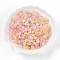 Frosted Transparent Acrylic Beads, Flower, with Gold Foil , Colorful, 5.5~6x3mm, Hole: 1.5mm, about 1086pcs/50g
