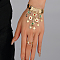 Vintage Real 18K Gold Plated Hollow Flower Multi-layer Coin Fringe Hand Back Ring Bracelets for Women