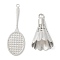 Alloy Pendants, Badminton, Golf, Platinum, 46.5x15.5x3mm, Hole: 1.6mm