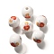 Valentine's Day Element Printed Wood Beads, Round, WhiteSmoke, 16mm, Hole: 4mm