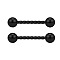 304 Stainless Steel Nipple Rings, Nipple Piercing Pin, Round, Black, 16mm, Pin: 1.6mm