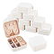 Square PVC with lint Jewelry Storage Zipper Box, Portable Travel Jewelry Case for Bracelets, Necklaces Storage, White, 5x9.5x9.5cm